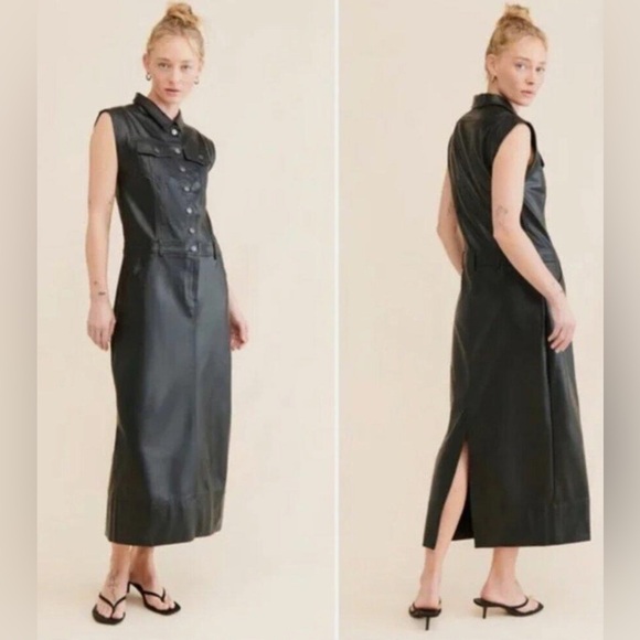 FREE PEOPLE SZ L Danni Vegan Leather Collar Pockets Western Style NEW WITH TAG - Picture 1 of 14